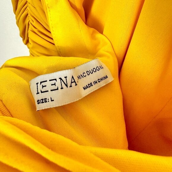 MAC DUGGAL Halter Neck Rouched Side Front Slit Gown in Marigold Size Large - Picture 6 of 13